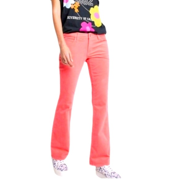 Women’s Wild Fable Low Rise Corduroy Flare Jeans Coral Pink Size 12 - Picture 1 of 11